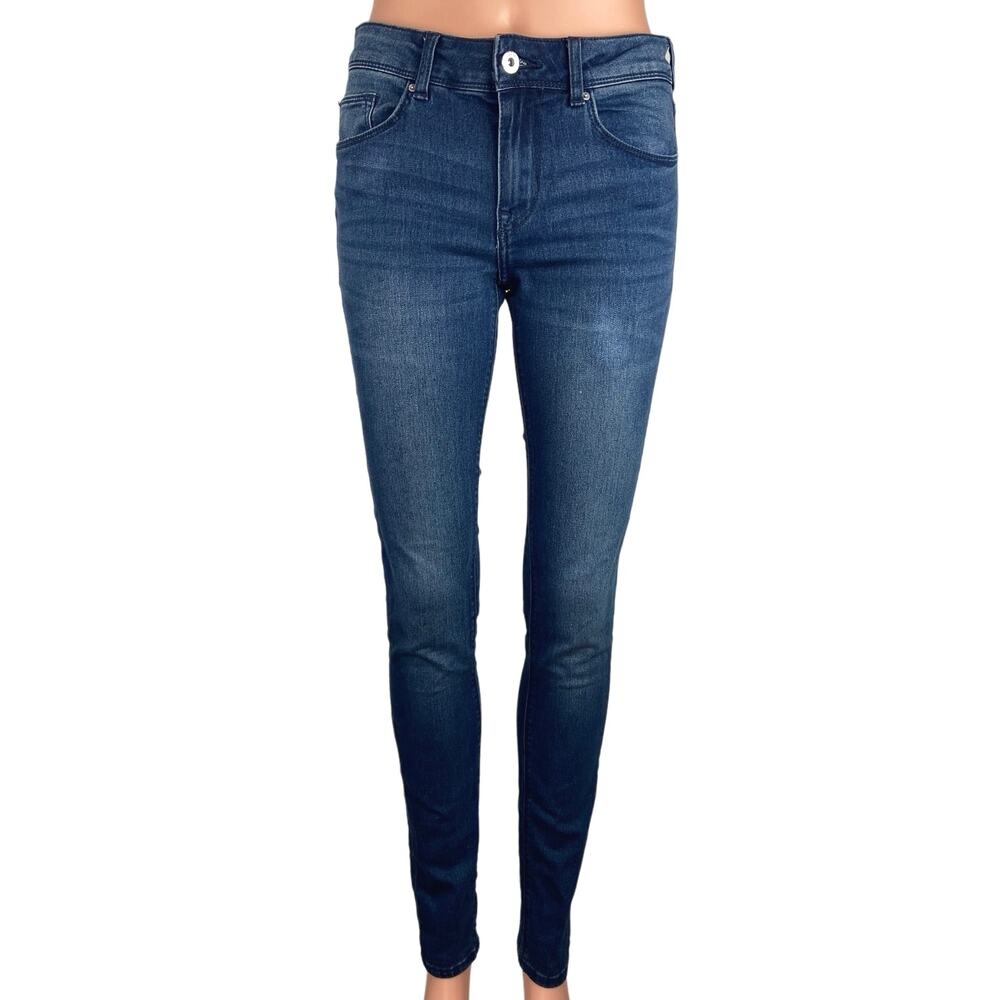 H&M Divided Blue Denim Medium Wash Mid Rise Stretch Ankle Skinny Jeans Size 6